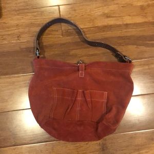 Tyler Malibu dark red suede handbag